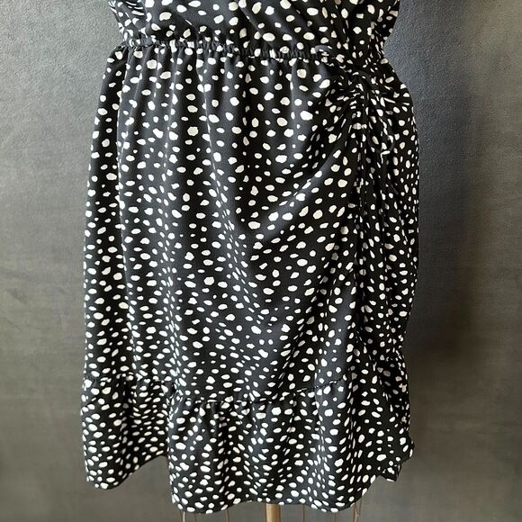 FSL Apparel Polka Dot Dress Sleeveless V-Neck Elastic Waist - Women's Size L - Picture 7 of 14